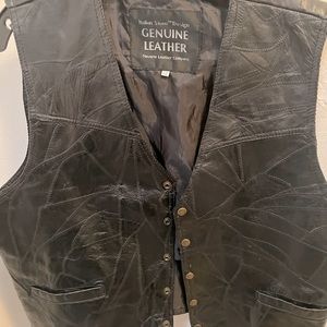 Genuine Leather Black Vest